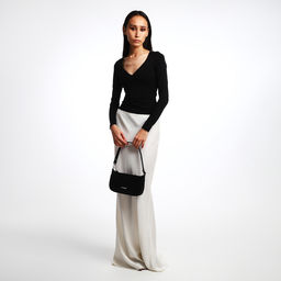 Сумка женская багет TEXTURA на молнии, 26×4×14 см, чёрная