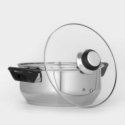 Кастрюля Astell, 2.8 л, d=20 см, с крышкой, капсульное дно, нержавеющая сталь, хромированная