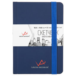 VISTA-ARTISTA VABK-1015 Скетчбук 120 г/м2 120 г/м2 14.8 х 10.4 см сшивка 80 л. 01 черный - Светоч фото 8