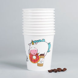 Цена за 10 шт. Стакан бумажный Единорог, 250 мл - Страна карнавалия фото 3