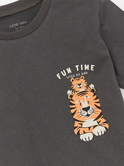 Bisiklet Yaka K?sa Kollu Bask?l? Erkek Bebek Ti??rt - Waikiki фото 3