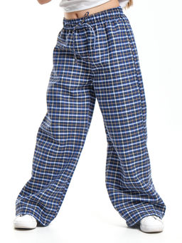 Брюки палаццо спортивные штаны для девочки одежда в клетку UD 7942 св.синяя клетка - Mini maxi фото 6