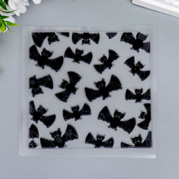 Штамп для творчества силикон "Летучие мышки" 14х14 см