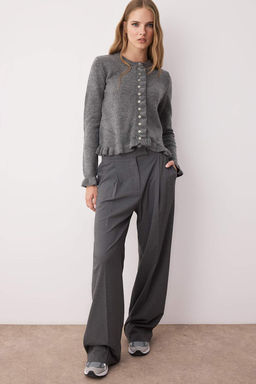 Antrasit Dugme Detayl? Yumusak Dokulu Triko H?rka TWOAW26HI00038