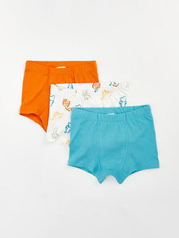 Beli Lastikli Bask?l? Erkek Bebek Boxer 3l?