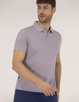 Lila Slim Fit Polo Yaka Merserize Ti__rt - Pierre cardin фото 3