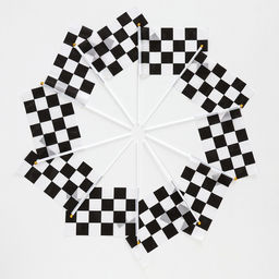 Флаг финишный, для гонок, формула 1, набор 10 шт., 14×21 см, полиэстер