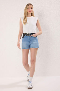 TRENDYOLMILLA Siyah Mini Denim Sort TWOSS25SR00147  фото 8
