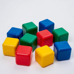 Кубики детские, пластиковые, цветные, 10 штук, 12×12 см