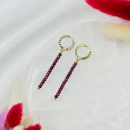 Серьги длинные из Граната (Альмандин)