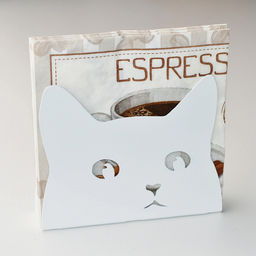 Салфетница металлическая Котофей 12х13,1х9,5см, бежевый (Россия) - Домашняя мода фото 2