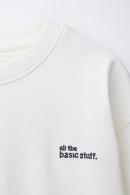 HEAVYWEIGHT EMBROIDERED SLOGAN T-SHIRT - Zara фото 3