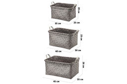Набор 3 плетеных корзин д/хранения 35*25*20 см, 40*30*23 см, 45*35*26 см, полиротанг - Elan gallery фото 2