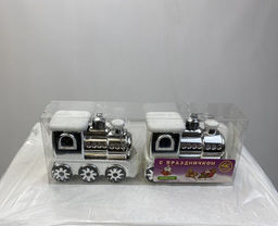 Новогоднее украшение на ёлку, поезд 7.5х5.5 см, упаковка 2шт