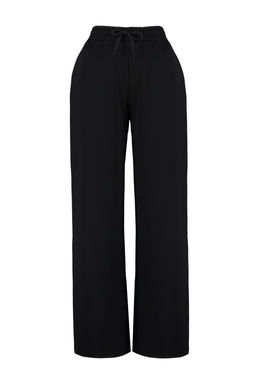 Siyah Kal?n Extra Wide Leg Yuksek Bel Orme Esofman Alt? Pantolon TWOAW24EA00043 - Trendyolmilla фото 6