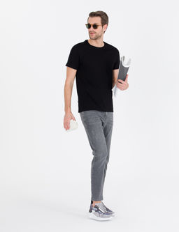 Siyah Slim Fit Basic Ti__rt