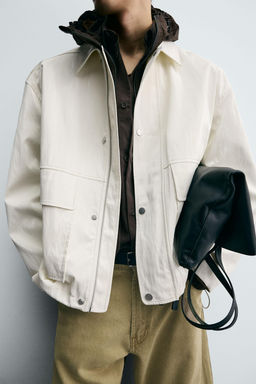 RELAXED FIT SHINY FINISH JACKET - Zara фото 5
