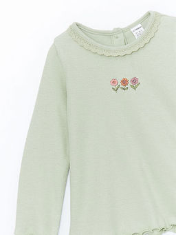 Bisiklet Yaka Bask?l? K?z Bebek Ti??rt - Waikiki фото 2