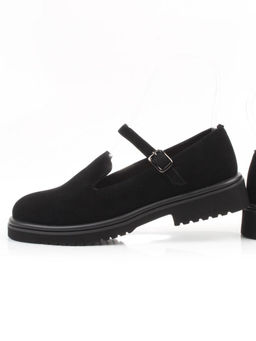 06-DLG05-3 BLACK Туфли женские (натуральная замша)