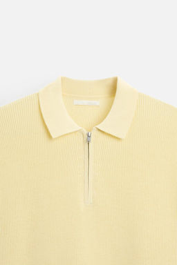 PEARL KNIT POLO SHIRT WITH ZIP - Zara фото 32