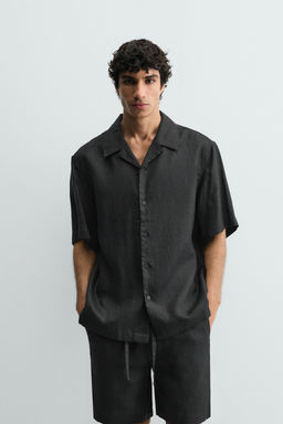 CAMISA RELAXED FIT 100% LINO / Negro - Zara фото 10