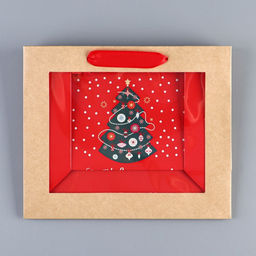 Пакет крафтовый с пластиковым окном Новогодняя ёлка, 24 х 20 х 11см - Дарите счастье фото 16