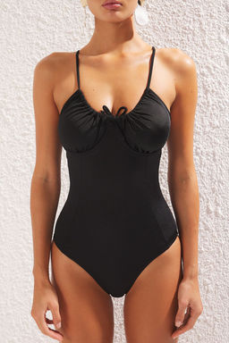 TRENDYOLMILLA Siyah Baglama Detayl? Balenli Tunelli Regular Mayo TBESS25MA00034 фото 3