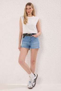 TRENDYOLMILLA Siyah Mini Denim Sort TWOSS25SR00147  фото 9
