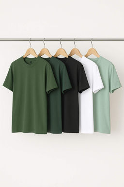 TRENDYOL MAN Cok Renkli 5li Paket Regular/Normal Kesim Basic %100 Pamuklu T-Shirt TMNSS24TS00082 - Trendyolmilla фото 5