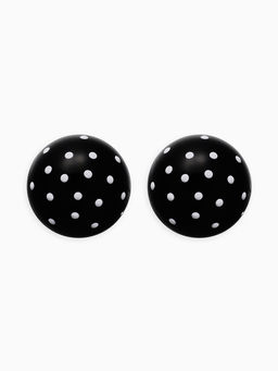 Серьги «Бусина. Шар в точку», d=2 см, чёрные, белые