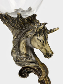 Пивной бокал «Единорог», 21.3×8.5 см, стекло, прозрачный, мельхиор