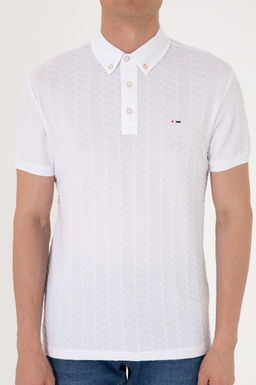 Erkek Slim Fit Polo Yaka Beyaz Dokulu Ti__rt Sepette S_rpriz _ndirim - U.s. polo assn фото 6
