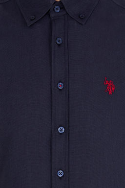 U. S. Polo Assn Мужская темно-синяя рубашка с коротким рукавом - U.s. polo assn фото 12