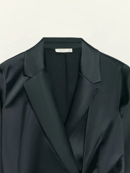 Атласная блузка с отложным воротником и поясом / Zarina