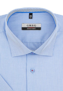 Сорочка мужская короткий рукав GREG 211/108/Z/1p STRETCH_x_GB