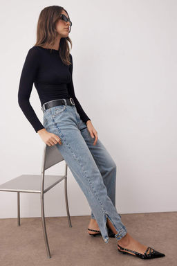 More Sustainable Mavi Pacas? Fermuar Detayl? Normal Bel Yeni Straight Jeans TWOAW26JE00038