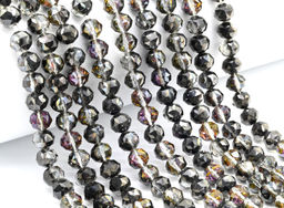 Бусины из циркона шарик гр.8мм цв.дымчатый хамелеон, 40см, 57 бусин Радуга камня