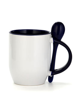 Кружка с ложкой керамическая «Любимому учителю», 350 мл