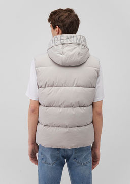 Kapusonlu Ac?k Gri Sisme Yelek - Mavi фото 6