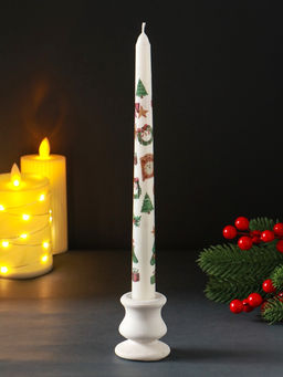 Цена за 4 шт. Свеча античная "Новый год" 255х22 мм, с декором