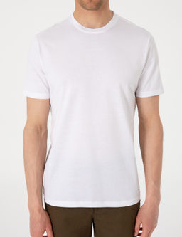 Beyaz Slim Fit Merserize Basic Ti__rt - Pierre cardin фото 6