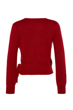 K?rm?z? Yumusak Dokulu Kruvaze Triko Kazak TWOAW24KZ00181 - Trendyolmilla фото 7