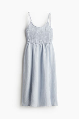 Vestido nido de abeja con tirantes de lazo