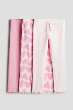 Pack de 3 leggings de algodon acanalado