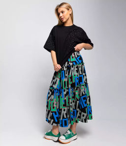 Юбка #КТ228-1, сине-зелёный