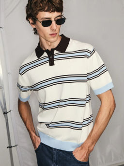 Джемпер поло в полоску / Zarina  фото 6