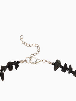 Ожерелье из камня, 45 см, чёрно-серое