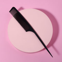 Расчёска антистатическая, 21×2.8(±1) см, с хвостиком, карбон, чёрная