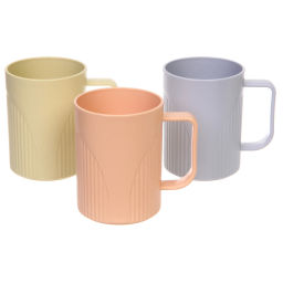 Цена за 3 шт. Кружка пластиковая 500мл "Стиль", микс цветов