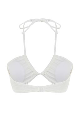 TRENDYOLMILLA Beyaz Straplez Cut Out/Pencereli Dokulu Bikini Ustu TBESS23BU00247  фото 9